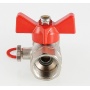 Кран шаровой для подключения манометра 1/2"ВР/ВР Valtec бабочка красная