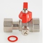 Кран шаровой для подключения манометра 1/2"ВР/ВР Valtec бабочка красная