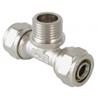 Тройник 20мм x 3/4"нр х 20мм Valtec обжим для металлопластиковых труб