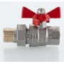 Кран шаровой со сгоном 3/4"ВР/НР Valtec Base-ГОСТ прямой, ручка-бабочка красная