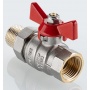 Кран шаровой со сгоном 3/4"ВР/НР Valtec Base-ГОСТ прямой, ручка-бабочка красная