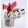 Кран шаровой со сгоном 3/4"ВР/НР Valtec Base угловой, ручка-бабочка красная