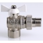 Кран шаровой со сгоном 3/4"ВР/НР Valtec Base угловой, ручка-бабочка белая