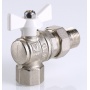 Кран шаровой со сгоном 3/4"ВР/НР Valtec Base угловой, ручка-бабочка белая