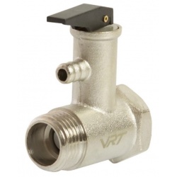 Клапан предохранительный для бойлера VRT 1/2''вр х 1/2"нр, 8.5 бар, ручка спуска черная