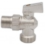 Кран шаровой угловой 1/2"НР х 3/4"НР VRT ручка-флажок, никелированный