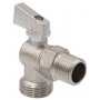 Кран шаровой угловой 1/2"НР х 3/4"НР VRT ручка-флажок, никелированный