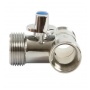 Кран шаровой трехпроходной 1/2"ВР х 3/4"НР х 1/2"НР VRT для стиральных и посудомоечных машин
