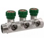 Коллектор регулирующий Vieir 1"x3/4"EK, с 3 отводами под евроконус, вентили