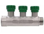 Коллектор регулирующий Vieir 1"x3/4"EK, с 3 отводами под евроконус, вентили