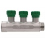 Коллектор регулирующий Vieir 1"x3/4"EK, с 3 отводами под евроконус, вентили