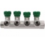 Коллектор регулирующий Vieir 1"x3/4"EK, с 4 отводами под евроконус, вентили