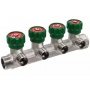 Коллектор регулирующий Vieir 1"x3/4"EK, с 4 отводами под евроконус, вентили