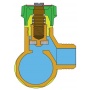Коллектор регулирующий Vieir 1"x3/4"EK, с 2 отводами под евроконус, вентили