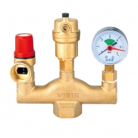 Группа безопасности 1" Vieir 1,5bar c воздухоотводчиком, предохранительным клапаном и манометром