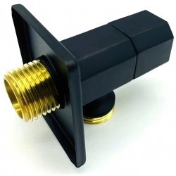 Кран угловой 1/2"НР/НР с отражателем Vieir ручка-вентиль, черный