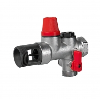 Группа безопасности 1/2"х3/4" Vieir 7bar для бойлера с предохранительным клапаном и шаровым краном