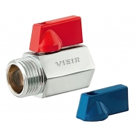 Кран шаровой мини 1/2"ВР/НР Vieir хромированный, флажок, красный+синий