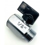 Кран шаровой мини 1/2"ВР/НР Vieir никелированный, флажок черный