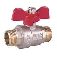 Кран шаровой 1/2"НР/НР Vieir полнопроходной, бабочка красная