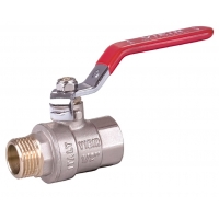 Кран шаровой 1 1/2"ВР/НР Vieir полнопроходной, рукоятка стальная красная