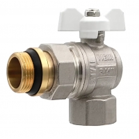 Кран шаровой со сгоном 3/4"ВР/НР Vieir EPDM угловой бабочка белая