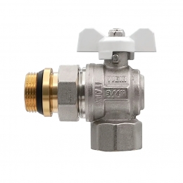 Кран шаровой со сгоном 1/2"ВР/НР Vieir EPDM угловой бабочка белая