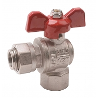 Кран шаровой с накидной гайкой 1/2"ВР х 1/2" Vieir угловой, бабочка красная