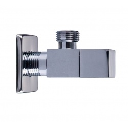 Кран угловой 1/2"НР х 3/4"НР с отражателем Vieir ручка-квадрат, хром