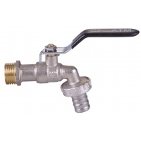 Кран шаровой водоразборный 1/2" Vieir стандарт АТМ с латунным штуцером, рычаг черный