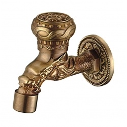 Кран шаровой водоразборный 1/2" Vieir Ретро декор Дракон бронза короткий