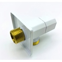 Кран угловой 1/2"НР/НР с отражателем Vieir ручка-вентиль, белый