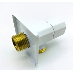 Кран угловой 1/2"НР/НР с отражателем Vieir ручка-вентиль, белый