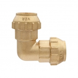 Отвод 32мм х 32мм 90º Vieir компрессионный латунный для ПНД труб