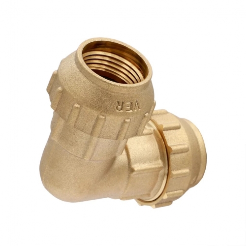 Отвод 32мм х 32мм 90º Vieir компрессионный латунный для ПНД труб купить в интернет магазине Санрай73