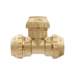 Тройник 32мм х 32мм х 32мм Vieir латунный компрессионный для ПНД труб