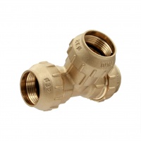 Тройник 32мм х 32мм х 32мм Vieir латунный компрессионный для ПНД труб