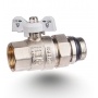 Кран шаровой со сгоном 1/2"ВР/НР Vieir EPDM прямой бабочка белая