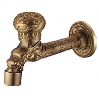Кран шаровой водоразборный 1/2" Vieir Ретро декор Дракон бронза длинный