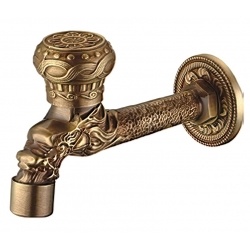 Кран шаровой водоразборный 1/2" Vieir Ретро декор Дракон бронза длинный