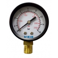 Манометр радиальный Vieir 50мм, 16bar, 1/4", класс 2.5