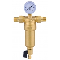 Фильтр с манометром 1 для горячей воды МЕТАЛЛ Vieir