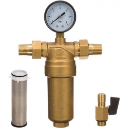 Фильтр с манометром 1 для горячей воды МЕТАЛЛ Vieir