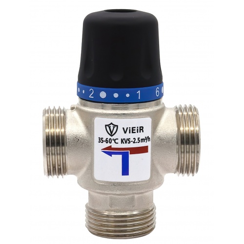 Термостатический смесительный клапан Vieir 1"нр, 20-43C, 2.5м3/ч  для ГВС и отопления купить в интернет магазине Санрай73