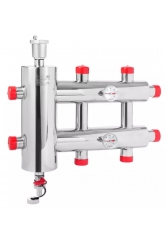 Гидравлический разделитель с коллектором Vieir 3 выхода, горизонтальный, 60 кВт, нержавеющая сталь H