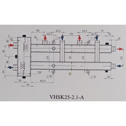 Гидравлический разделитель с коллектором Vieir 2+1 выхода, 70 кВт, нержавеющая сталь, квадрат