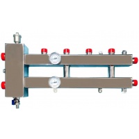 Гидравлический разделитель с коллектором Vieir 2+1 выхода, 70 кВт, нержавеющая сталь, квадрат