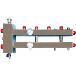 Гидравлический разделитель с коллектором Vieir 2+1 выхода, 70 кВт, нержавеющая сталь, квадрат