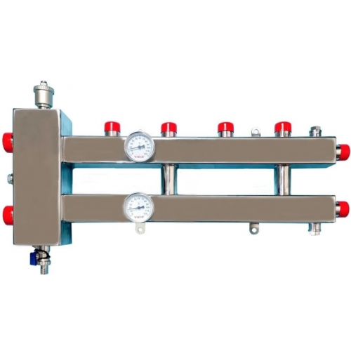 Гидравлический разделитель с коллектором Vieir 2+1 выхода, 70 кВт, нержавеющая сталь, квадрат купить в интернет магазине Санрай73