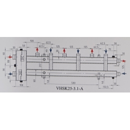 Гидравлический разделитель с коллектором Vieir 3+1 выхода, 70 кВт, нержавеющая сталь, квадрат